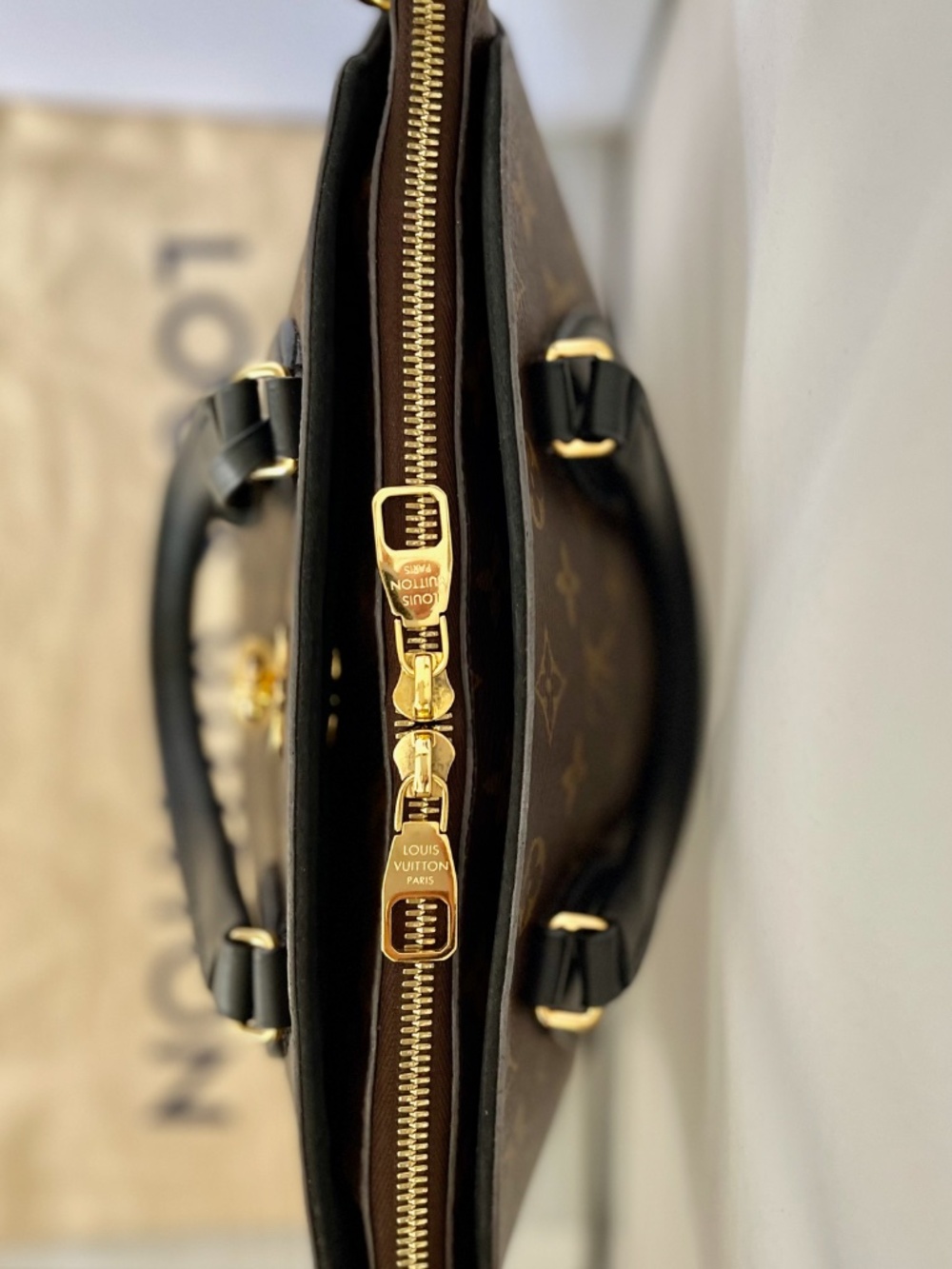GREAT Condition! Louis Vuitton Monogram Flower Zipped Tote PM Black Shoulder Bag - Picture 7 of 14